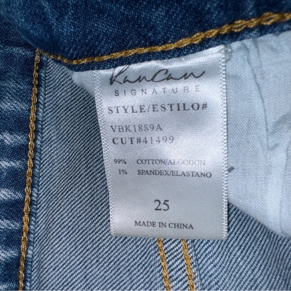 NEW KANCAN Baggy Fit Stretch Ankle Jeans High Rise Button Fly Acid Wash Size 25 - Picture 12 of 13